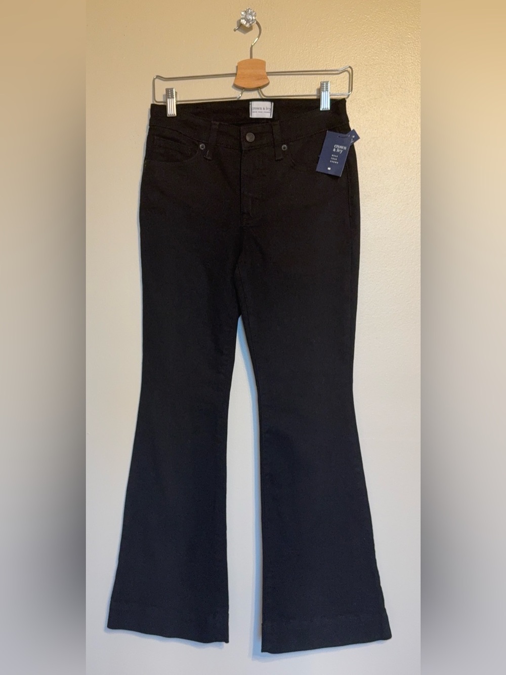 crown & ivy Black Flare Jeans